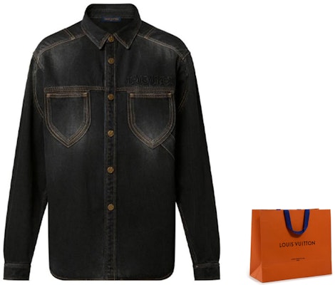 ルイヴィトン FW22 ウォッシュドデニム 長袖シャツ ブラック メンズウェア 1AAUOI Details for ルイヴィトン FW22 ウォッシュドデニム 長袖シャツ ブラック メンズウェア 1AAUOI