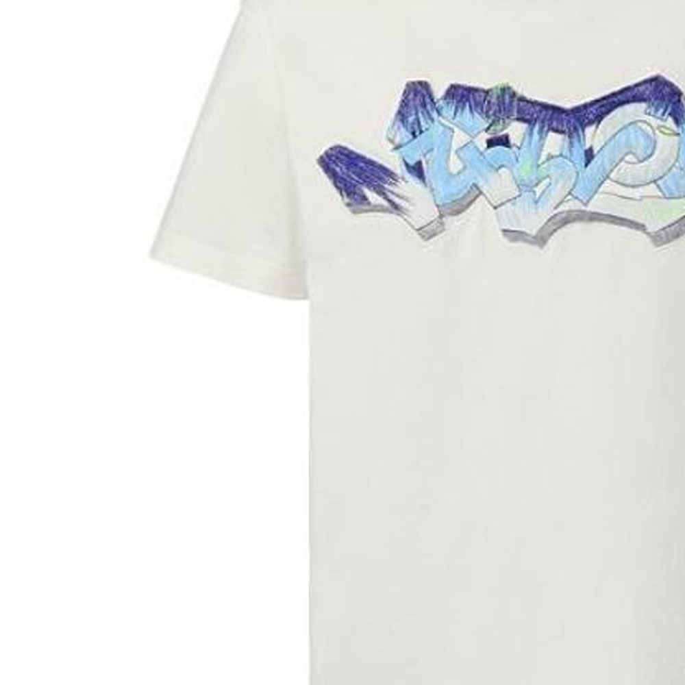LOUIS VUITTON FW22 White Embroidered Graffiti Logo Short Sleeve T-Shirt . 1AA54K 圖 5