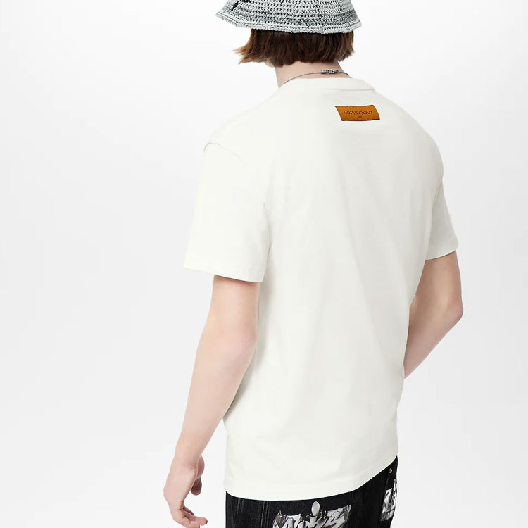 LOUIS VUITTON FW22 White Embroidered Graffiti Logo Short Sleeve T-Shirt . 1AA54K 圖 8