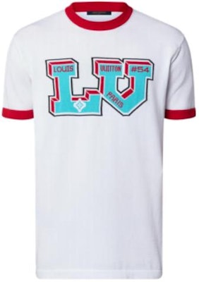 路易威登FW22白色針織Logo印花拼接羅紋男士圓領T恤 1AAGLP Order 路易威登FW22白色針織Logo印花拼接羅紋男士圓領T恤 1AAGLP