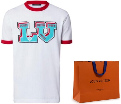 路易威登FW22白色針織Logo印花拼接羅紋男士圓領T恤 1AAGLP Details for 路易威登FW22白色針織Logo印花拼接羅紋男士圓領T恤 1AAGLP