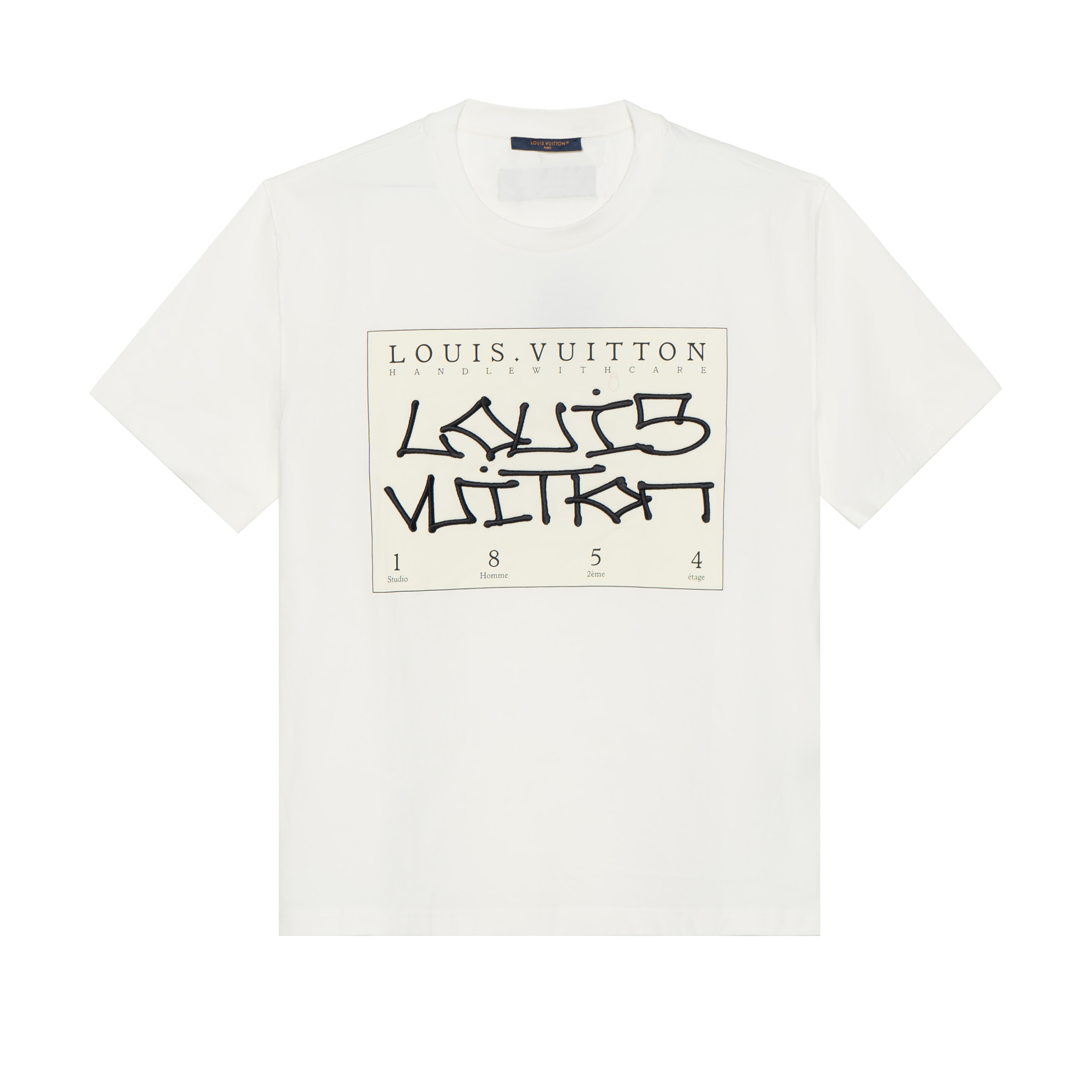 Order LOUIS VUITTON FW22 White Monogram Logo Print Relaxed Fit T-Shirt Mens. 1AAGME