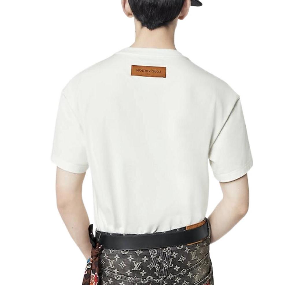 Sizing LOUIS VUITTON FW22 White Monogram Logo Print Relaxed Fit T-Shirt Mens. 1AAGME
