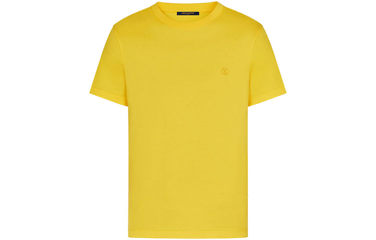 Order LOUIS VUITTON Kemeja-T Kuning FW22 Lelaki Lengan Pendek Logo Cetak 1A7XQW
