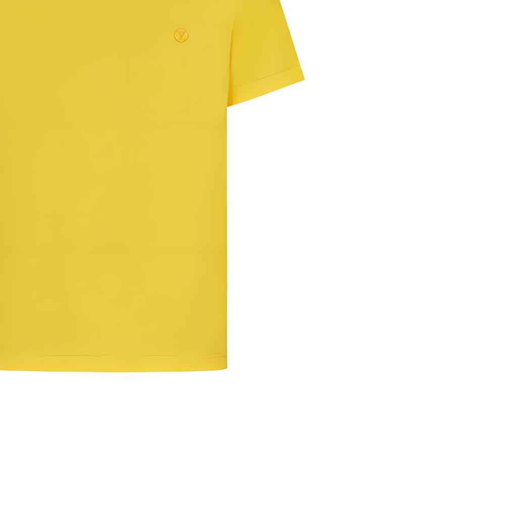 Details for LOUIS VUITTON Kemeja-T Kuning FW22 Lelaki Lengan Pendek Logo Cetak 1A7XQW