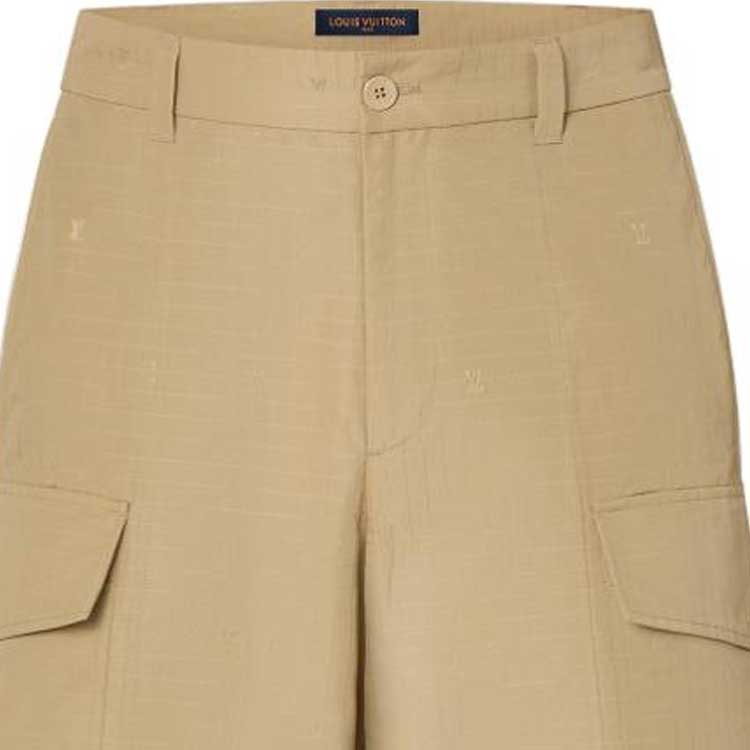 Sizing 루이비통 FW23 베이지 카고 반바지 지퍼 포켓 1ABJIG