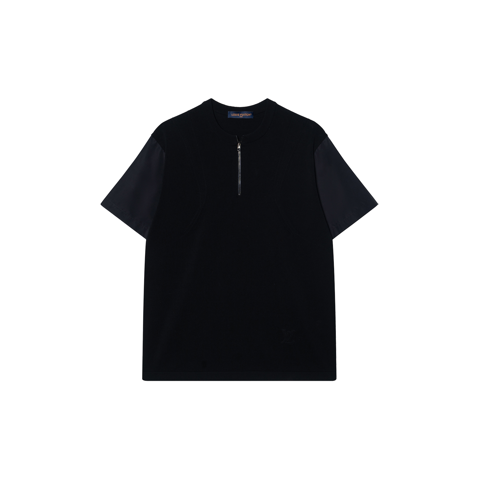 Buy LOUIS VUITTON FW23  Black Half-Zip Crewneck T-Shirt 1ABJ18