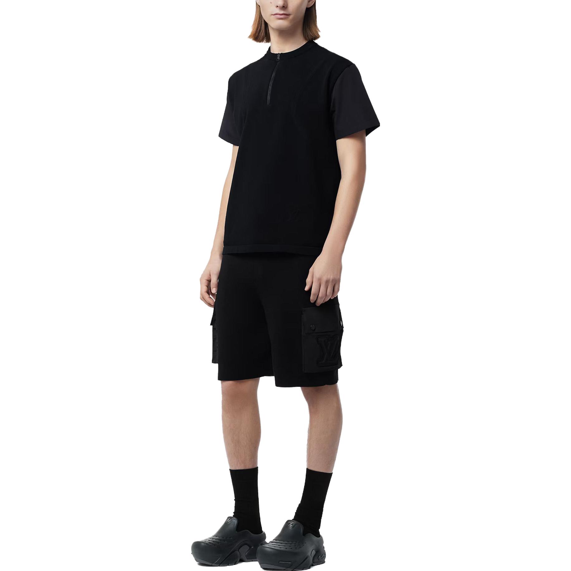 Lookbook LOUIS VUITTON FW23  Black Half-Zip Crewneck T-Shirt 1ABJ18