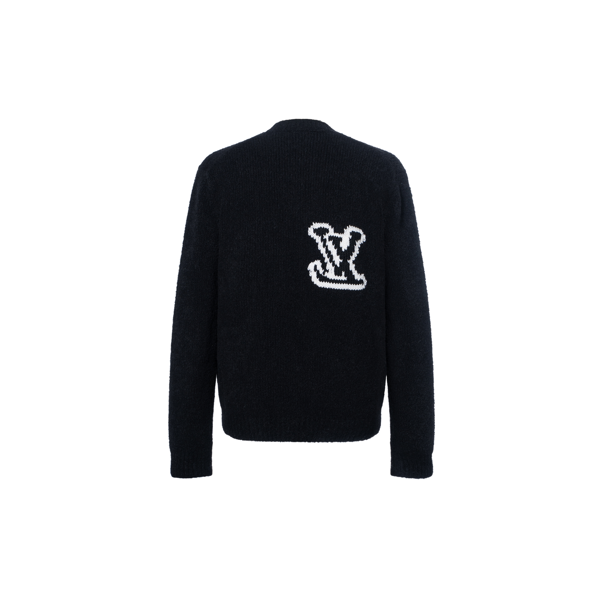 Lookbook LOUIS VUITTON FW23 Baju Crewneck Hitam Logo Sulaman. 1AF333