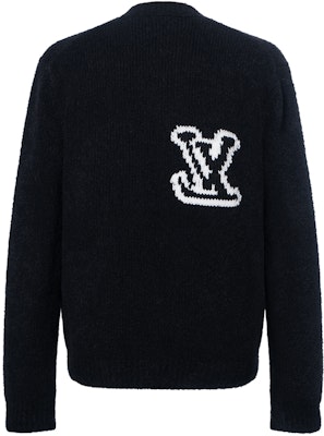 LOUIS VUITTON FW23 Baju Crewneck Hitam Logo Sulaman. 1AF333 Lookbook LOUIS VUITTON FW23 Baju Crewneck Hitam Logo Sulaman. 1AF333