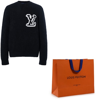 LOUIS VUITTON FW23 Baju Crewneck Hitam Logo Sulaman. 1AF333 Shop LOUIS VUITTON FW23 Baju Crewneck Hitam Logo Sulaman. 1AF333