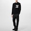 Purchase LOUIS VUITTON FW23 Baju Crewneck Hitam Logo Sulaman. 1AF333
