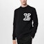 Sizing LOUIS VUITTON FW23 Baju Crewneck Hitam Logo Sulaman. 1AF333