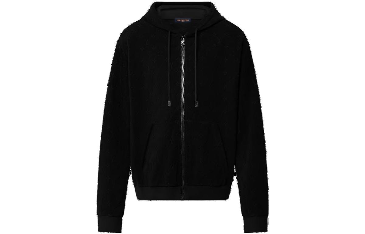 LOUIS VUITTON FW23  Black Solid Color Terry Zip Hoodie. 1ABJ64 圖 2