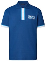 LOUIS VUITTON FW23 Blue Polo Shirt with Embroidered Logo. 1ABJ9A LOUIS VUITTON FW23 Blue Polo Shirt with Embroidered Logo. 1ABJ9A