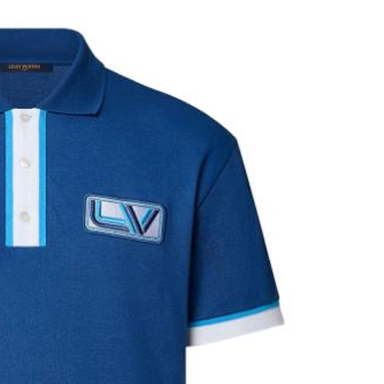 Sizing 路易威登 2023秋冬蓝色刺绣标志 Polo 衫. 1ABJ9A
