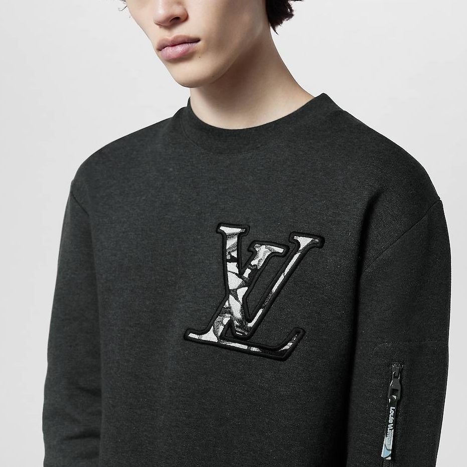 Details for 路易威登 FW23 深灰色標誌印花針織圓領長袖毛衣 1AFAZG