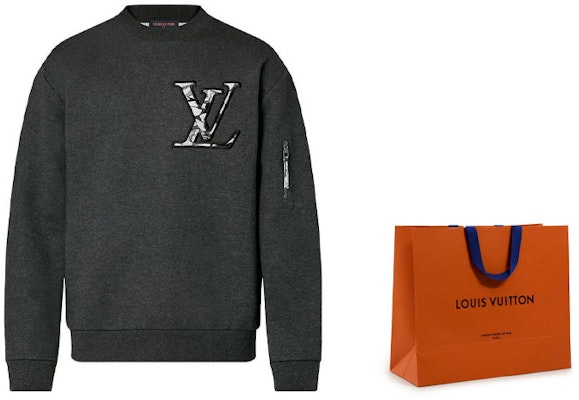 路易威登 FW23 深灰色標誌印花針織圓領長袖毛衣 1AFAZG Cheap 路易威登 FW23 深灰色標誌印花針織圓領長袖毛衣 1AFAZG