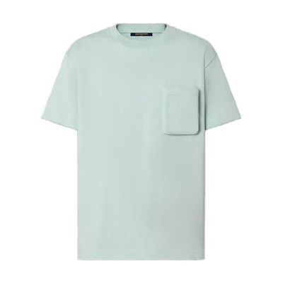LOUIS VUITTON FW23 Green Solid Pocket Crewneck Casual T-Shirt. 1ABIXC
