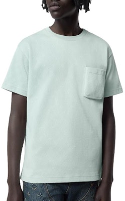 LOUIS VUITTON FW23 Green Solid Pocket Crewneck Casual T-Shirt. 1ABIXC Details for LOUIS VUITTON FW23 Green Solid Pocket Crewneck Casual T-Shirt. 1ABIXC