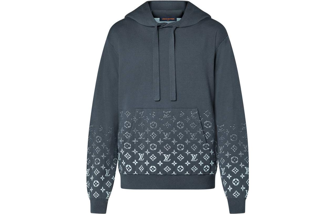LOUIS VUITTON FW23  Grey Hoodie with Letter Logo Print. 1AFAQ3