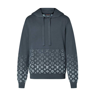 LOUIS VUITTON FW23 Grey Hoodie with Letter Logo Print. 1AFAQ3