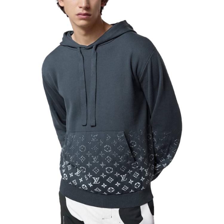 Shop 路易威登 FW23 灰色連帽衫 字母徽標印花款式 1AFAQ3