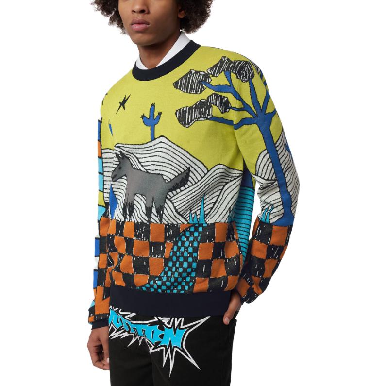 LOUIS VUITTON FW23  Jacquard Knit Sweater with Cartoon Animal Pattern Multicolor 1ABJ87 圖 5