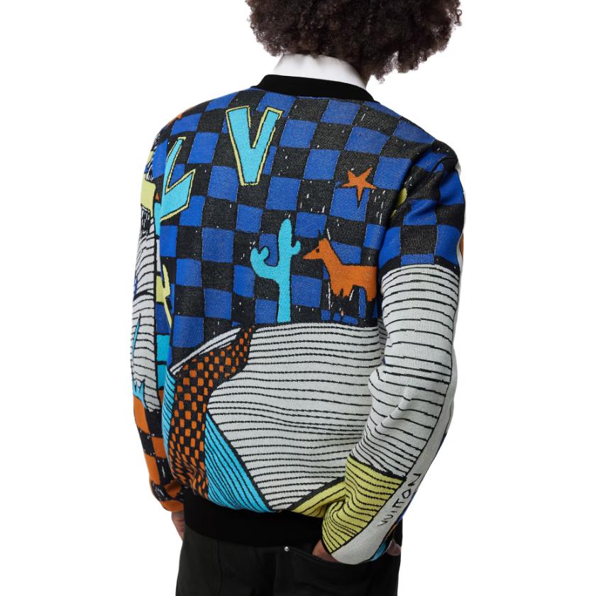 LOUIS VUITTON FW23  Jacquard Knit Sweater with Cartoon Animal Pattern Multicolor 1ABJ87 圖 6