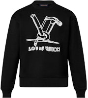 LOUIS VUITTON FW23 Logo Embroidered Crewneck Sweatshirt Black. 1ABY3L LOUIS VUITTON FW23 Logo Embroidered Crewneck Sweatshirt Black. 1ABY3L