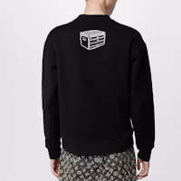 Shop LOUIS VUITTON FW23 Logo Embroidered Crewneck Sweatshirt Black. 1ABY3L
