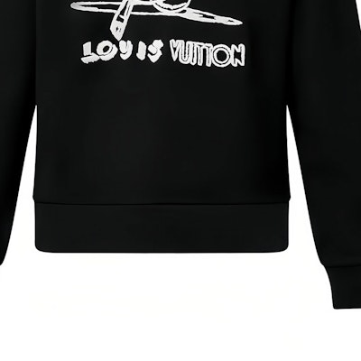 ルイヴィトン FW23 ロゴ刺繍 クルーネックスウェットシャツ ブラック 1ABY3L Purchase ルイヴィトン FW23 ロゴ刺繍 クルーネックスウェットシャツ ブラック 1ABY3L