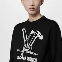 Sizing LOUIS VUITTON FW23 Logo Embroidered Crewneck Sweatshirt Black. 1ABY3L