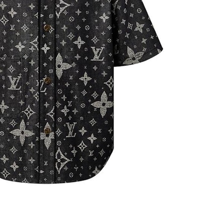 ルイ・ヴィトン FW23 ロゴプリント カジュアル 半袖シャツ マルチカラー 1AF352 1