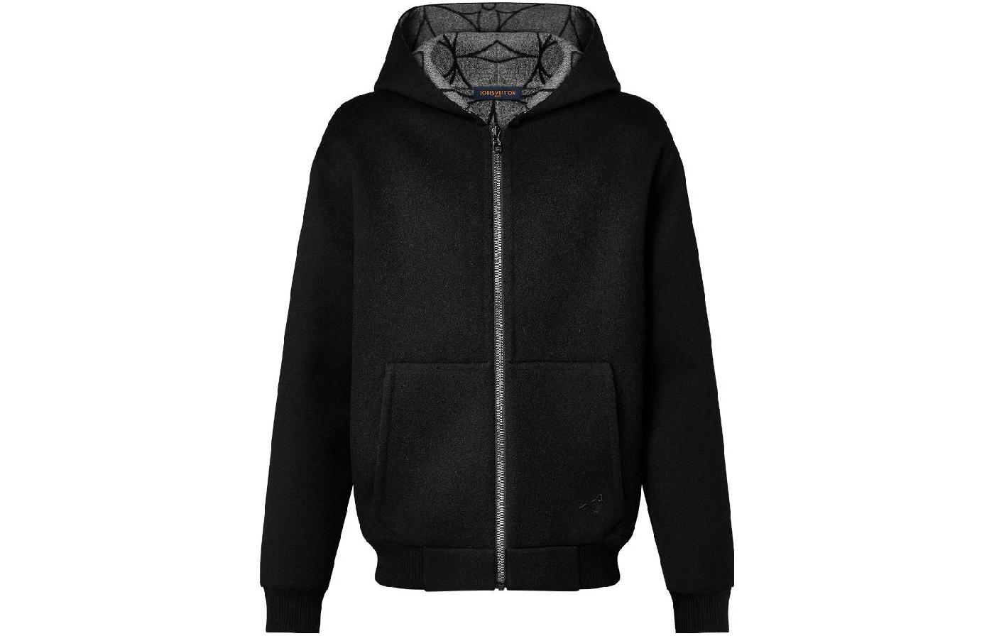 LOUIS VUITTON FW23  Reversible Hoodie with Ribbed Cuffs Black 1AFA90