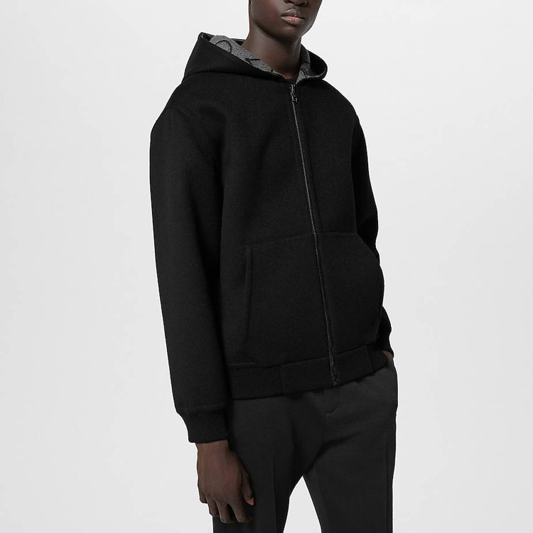 Purchase LOUIS VUITTON FW23  Reversible Hoodie with Ribbed Cuffs Black 1AFA90