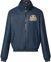 LOUIS VUITTON FW23 Reversible Logo Print Zipped Leather Jacket Navy. 1ABNR2 LOUIS VUITTON FW23 Reversible Logo Print Zipped Leather Jacket Navy. 1ABNR2