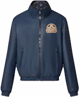 Order 路易威登 FW23 可逆Logo印花拉鍊皮革夾克 海軍藍 1ABNR2