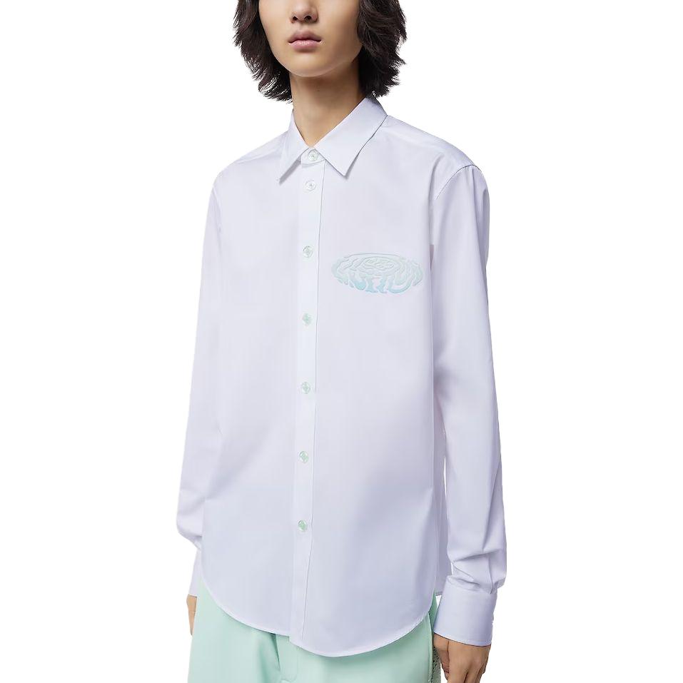 Lookbook 루이비통 FW23 화이트 컬러블록 프린트 디자인 긴팔 셔츠 1ABJKH