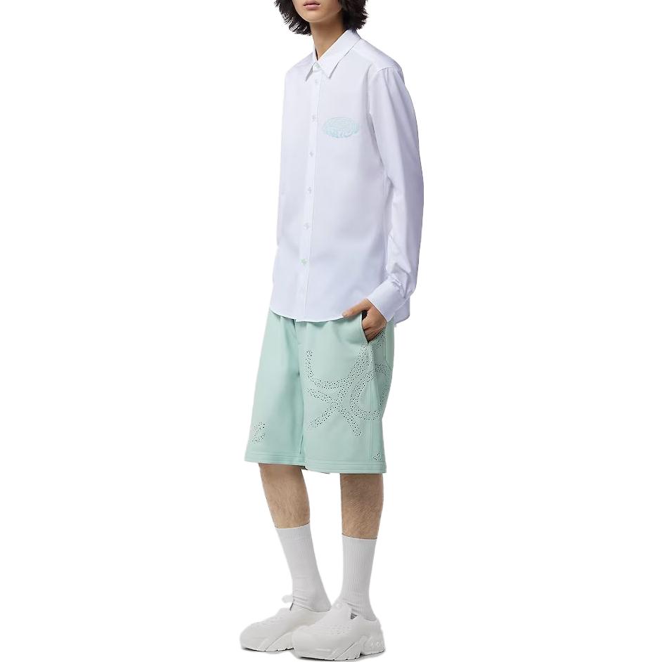 Purchase 루이비통 FW23 화이트 컬러블록 프린트 디자인 긴팔 셔츠 1ABJKH