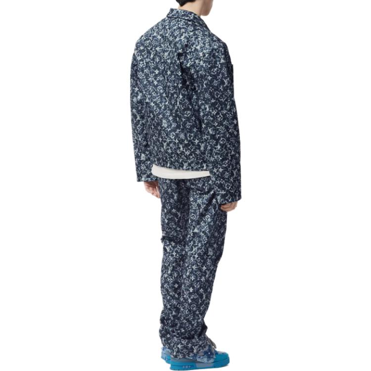 Purchase 路易威登FW23蓝色满印Logo夹克. 1ABJAM