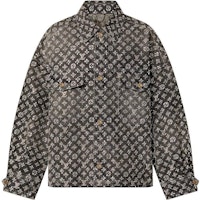 Louis Vuitton FW23 All Over Logo Denim Jacket Black Menswear 1ABY8Z Louis Vuitton FW23 All Over Logo Denim Jacket Black Menswear 1ABY8Z