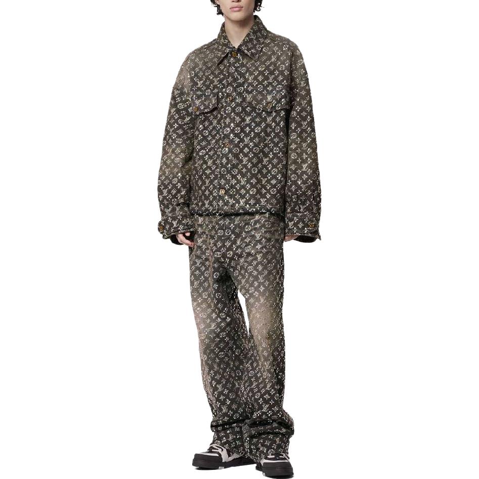 Lookbook 路易威登 FW23 全Logo牛仔外套 黑色 男裝 1ABY8Z