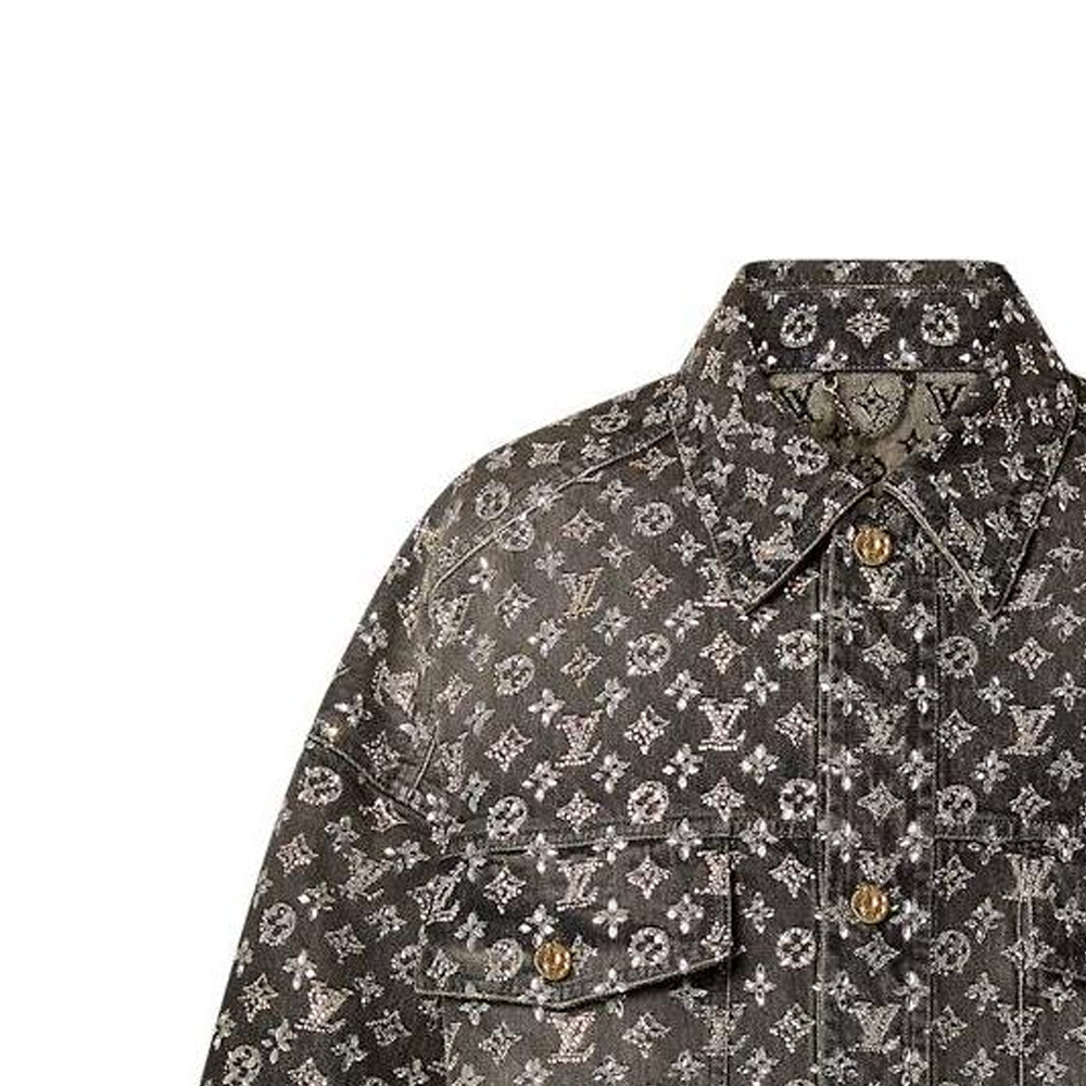 Purchase 路易威登 FW23 全Logo牛仔外套 黑色 男裝 1ABY8Z