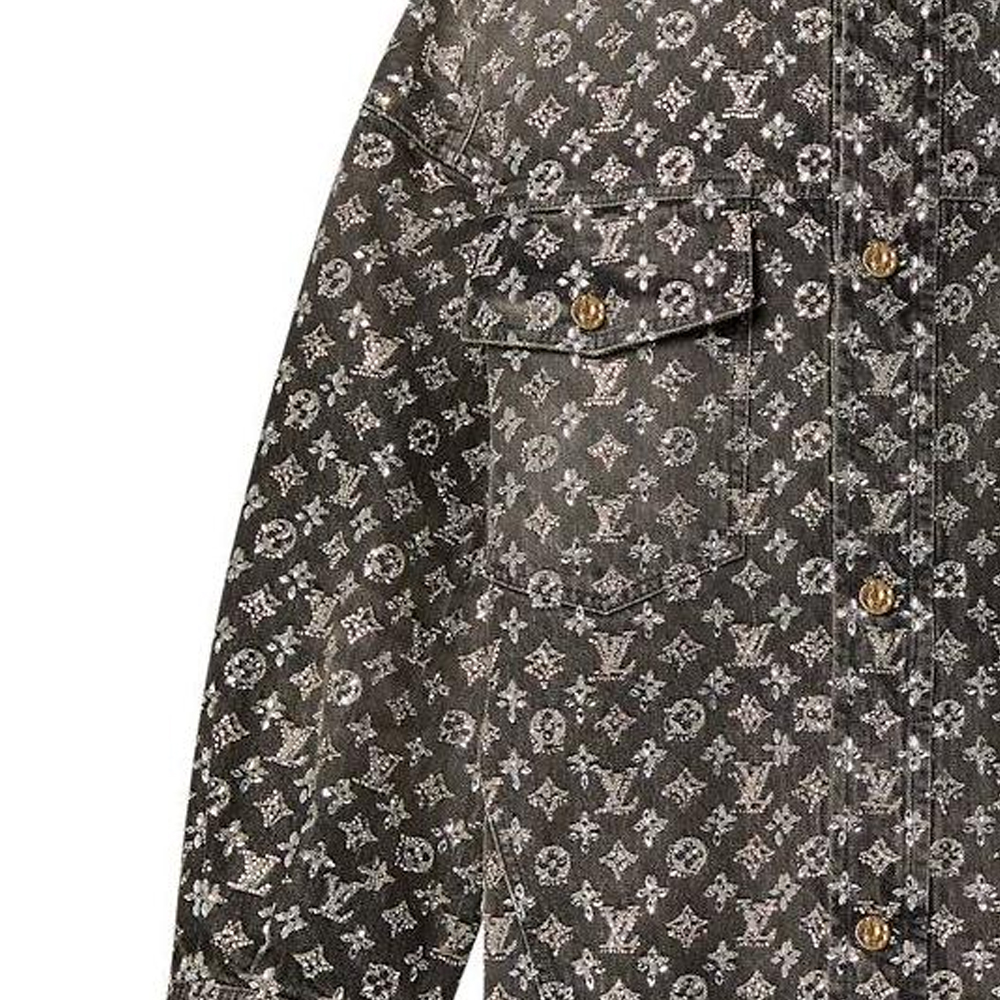 Details for 路易威登 FW23 全Logo牛仔外套 黑色 男裝 1ABY8Z