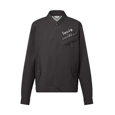 LOUIS VUITTON FW23 Black Logo Beaded Button Jacket Outerwear 1ABXSP