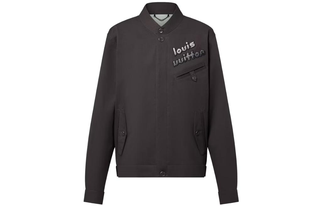 LOUIS VUITTON FW23 Black Logo Beaded Button Jacket  Outerwear 1ABXSP 圖 2