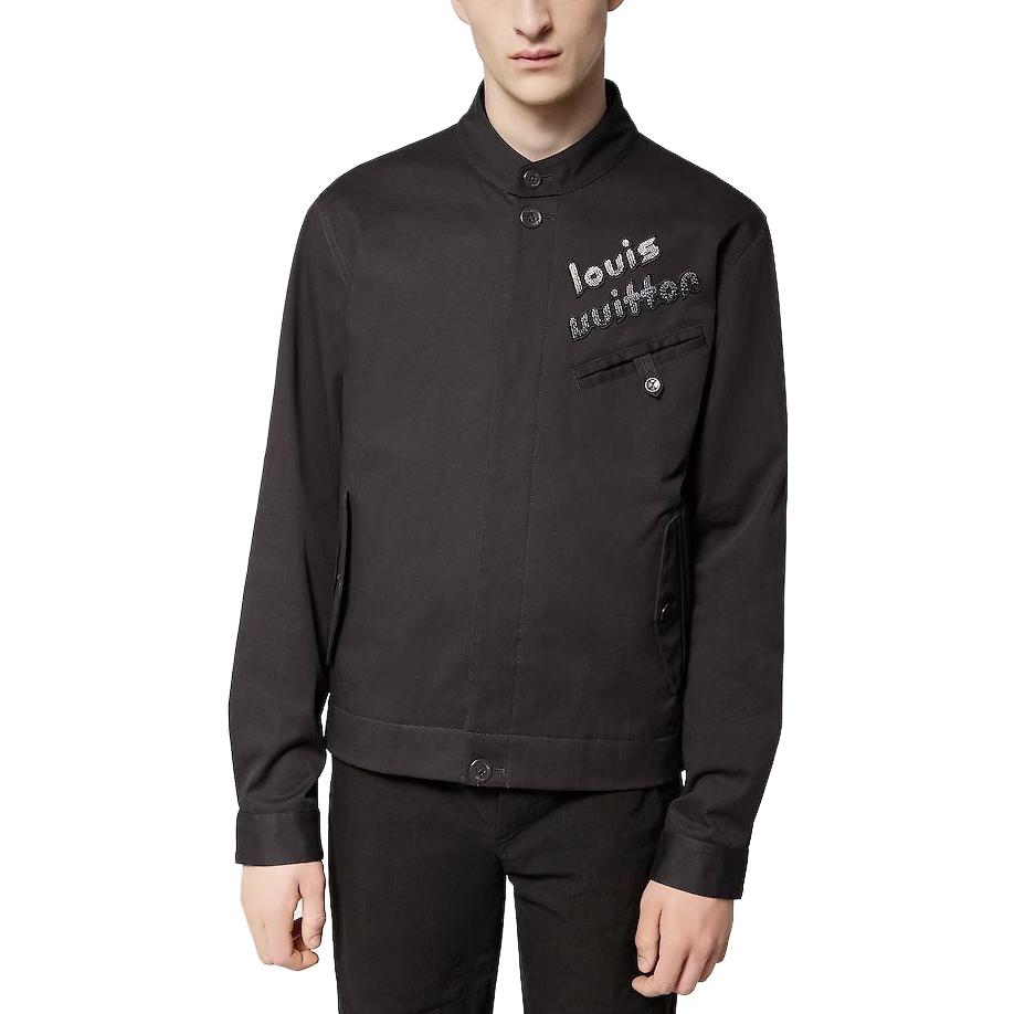 LOUIS VUITTON FW23 Black Logo Beaded Button Jacket  Outerwear 1ABXSP 圖 4