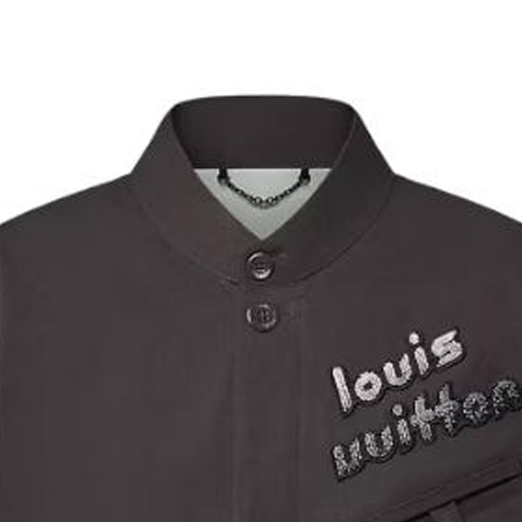 LOUIS VUITTON FW23 Black Logo Beaded Button Jacket  Outerwear 1ABXSP 圖 7