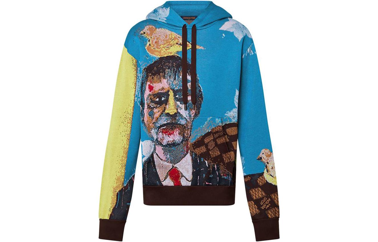 Louis Vuitton FW23 Blue Hoodie with Graphic Print for Men 1ABXXZ